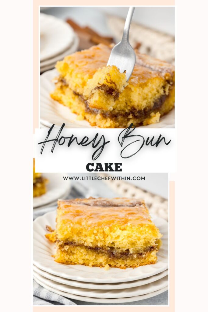 Honey bun cake collage