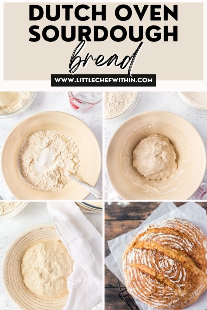 Process collage of sourdough bread.