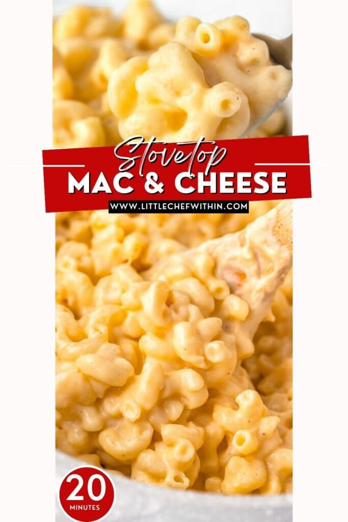 collage of cheesy mac and cheese