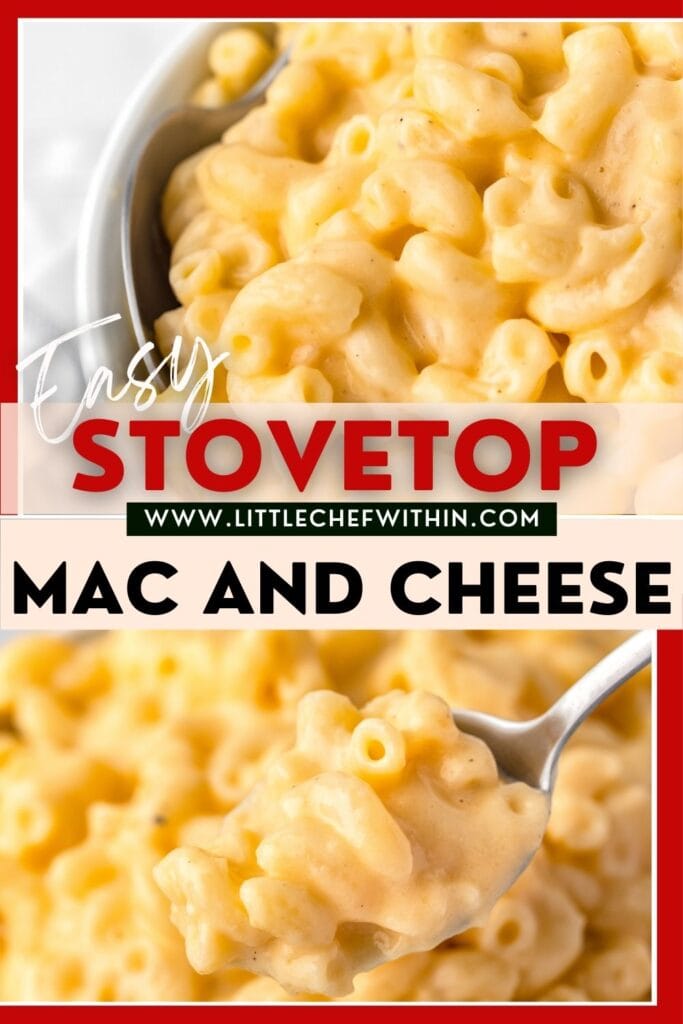 Macaroni and cheese images in a collage