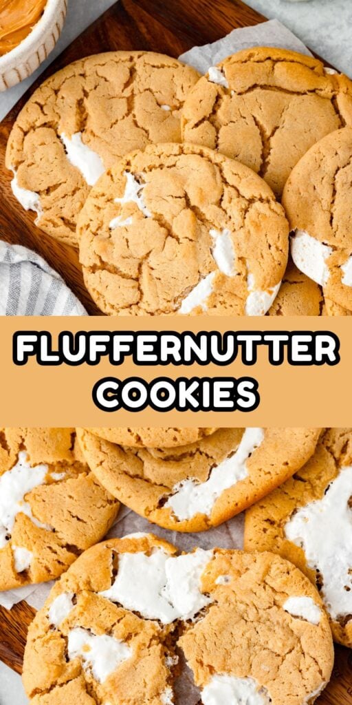 Buttery, soft, and gooey homemade Fluffernutter Cookies filled with marshmallow-flavored cream. Perfect treat for peanut butter and marshmallow lovers.