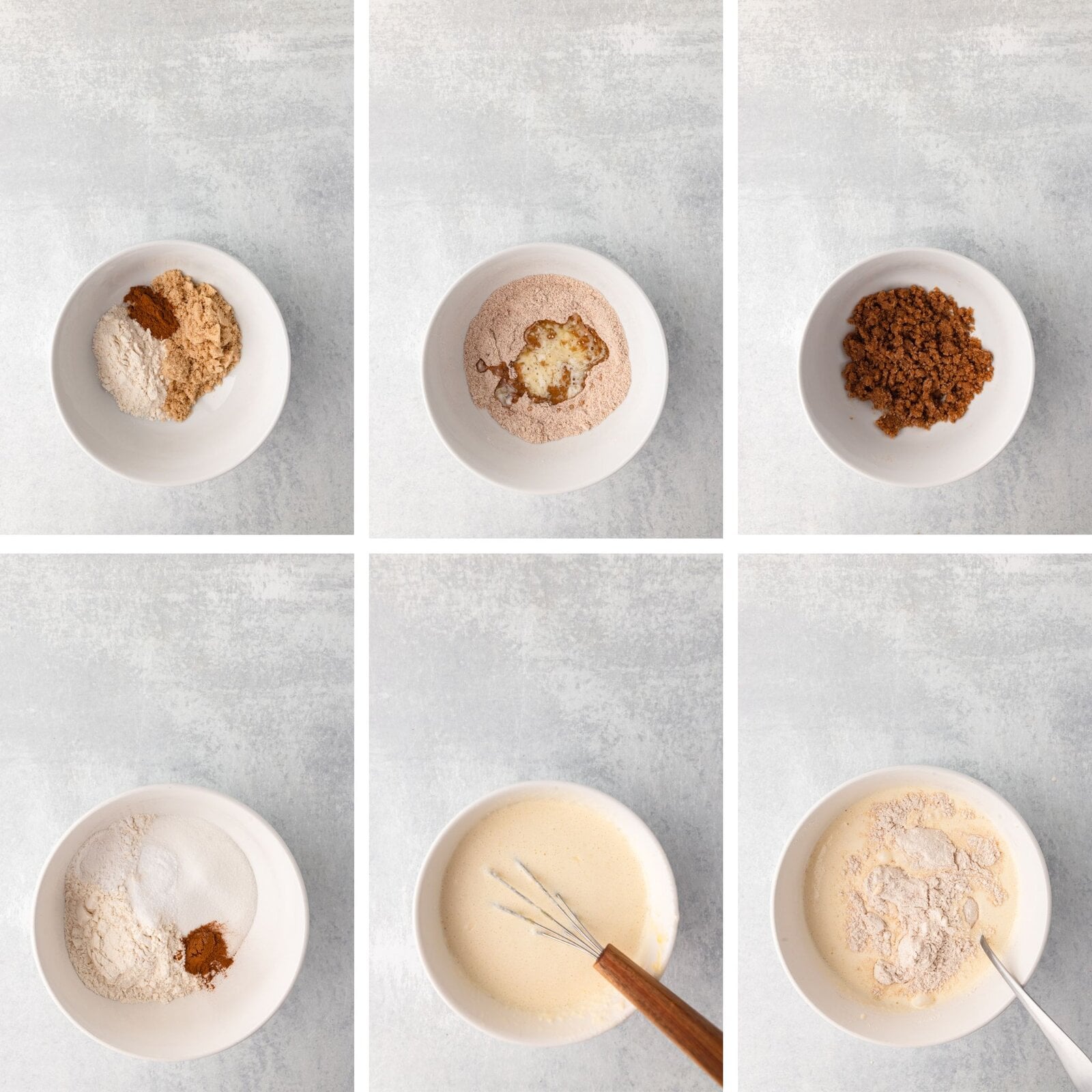 Creamy batter with dry ingredients and whisk in a mixing bowl, ready for baking or cooking.