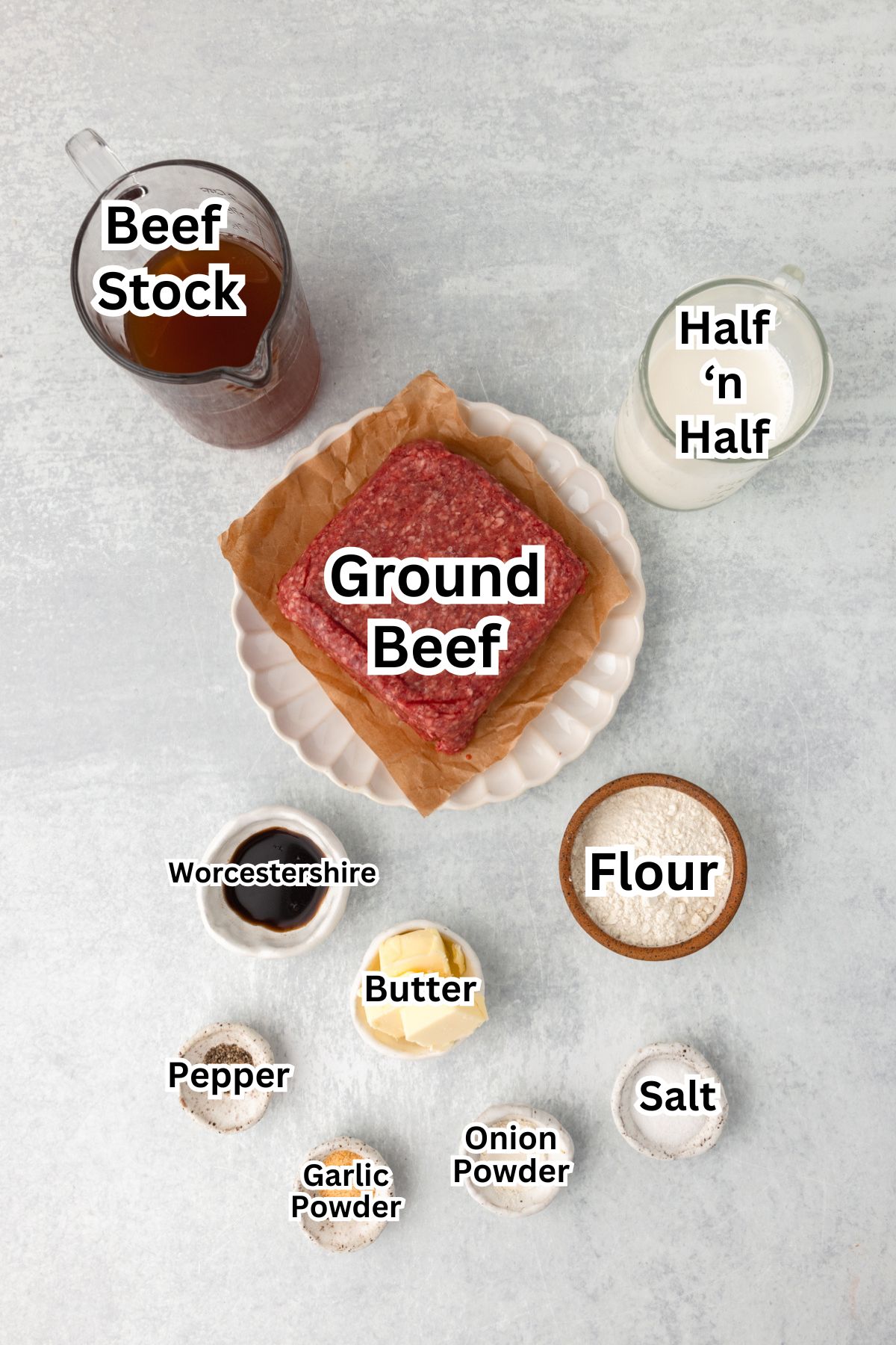Hamburger Gravy with ground beef and spices, easy weeknight dinner.