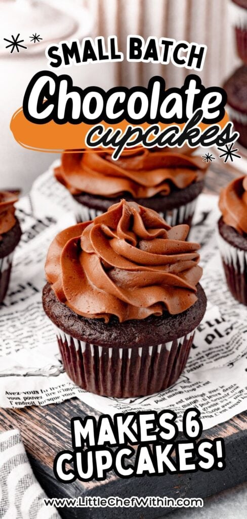 Chocolate cupcakes with rich frosting and a moist crumb. Perfect for a small batch treat or dessert.