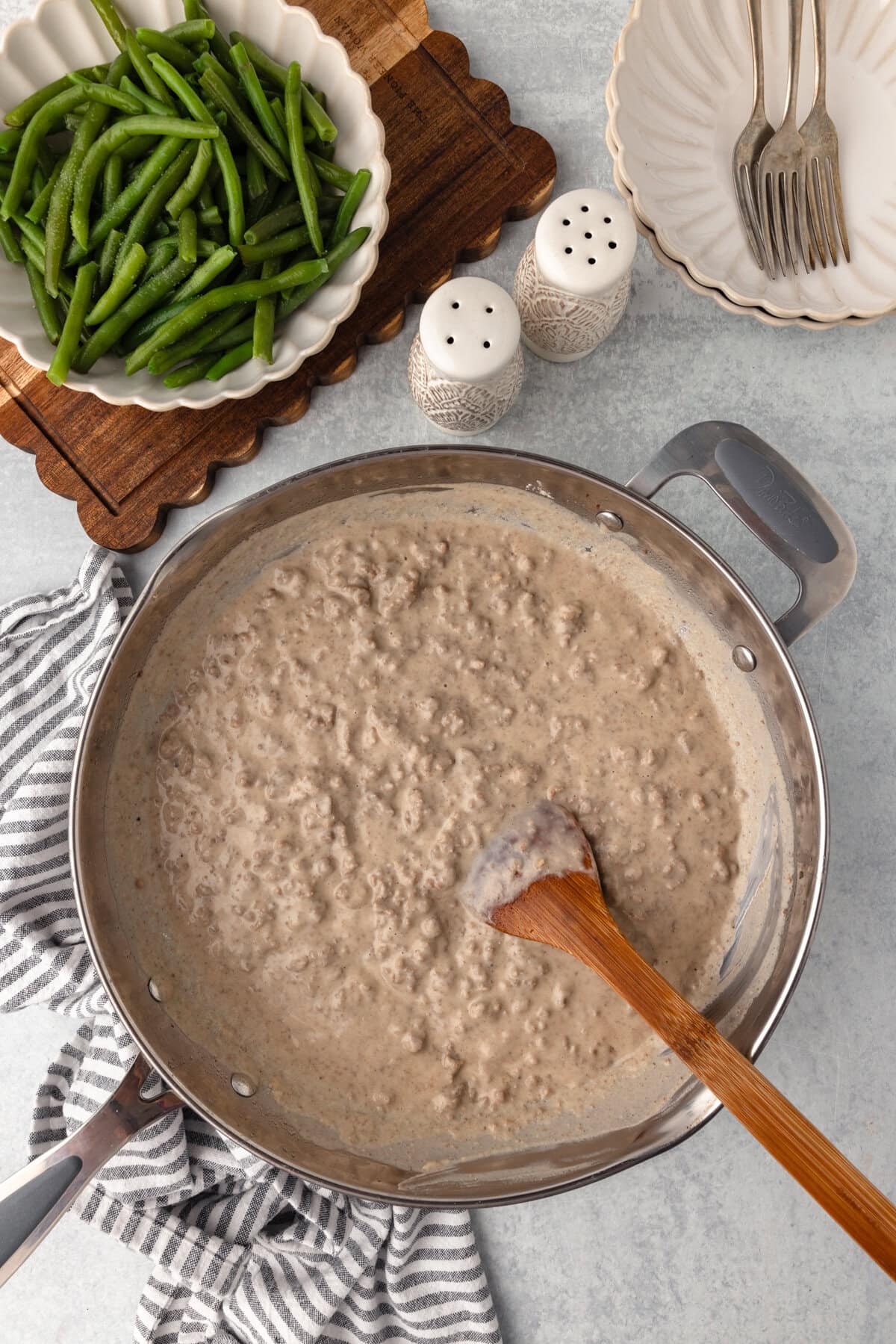 Creamy Hamburger Gravy for comfort food.