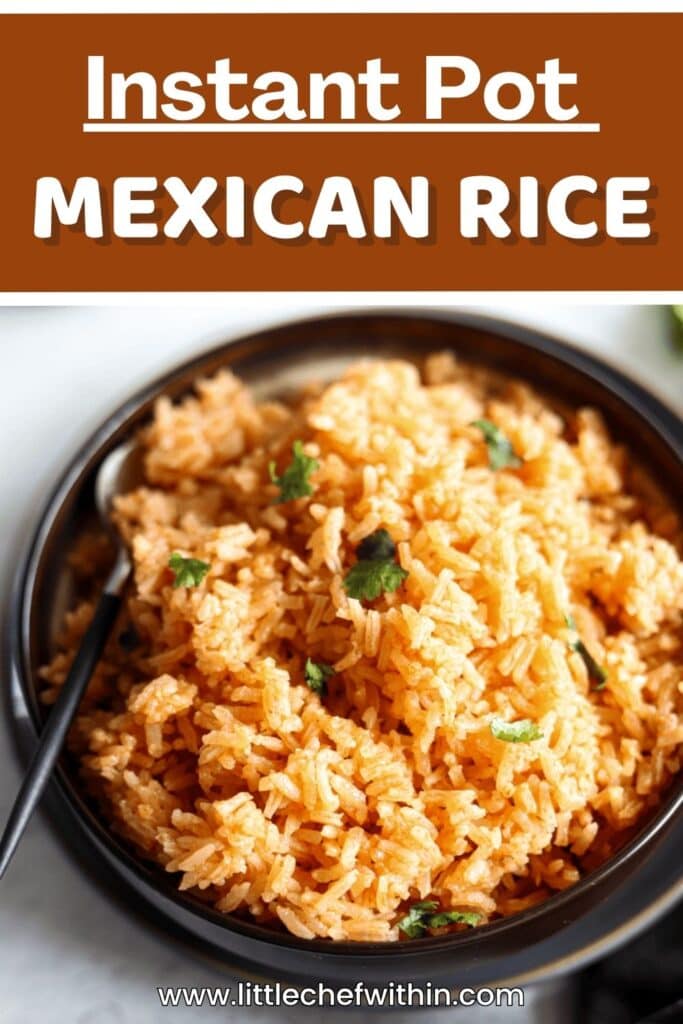 A delicious bowl of fluffy Mexican rice with herbs and spices.