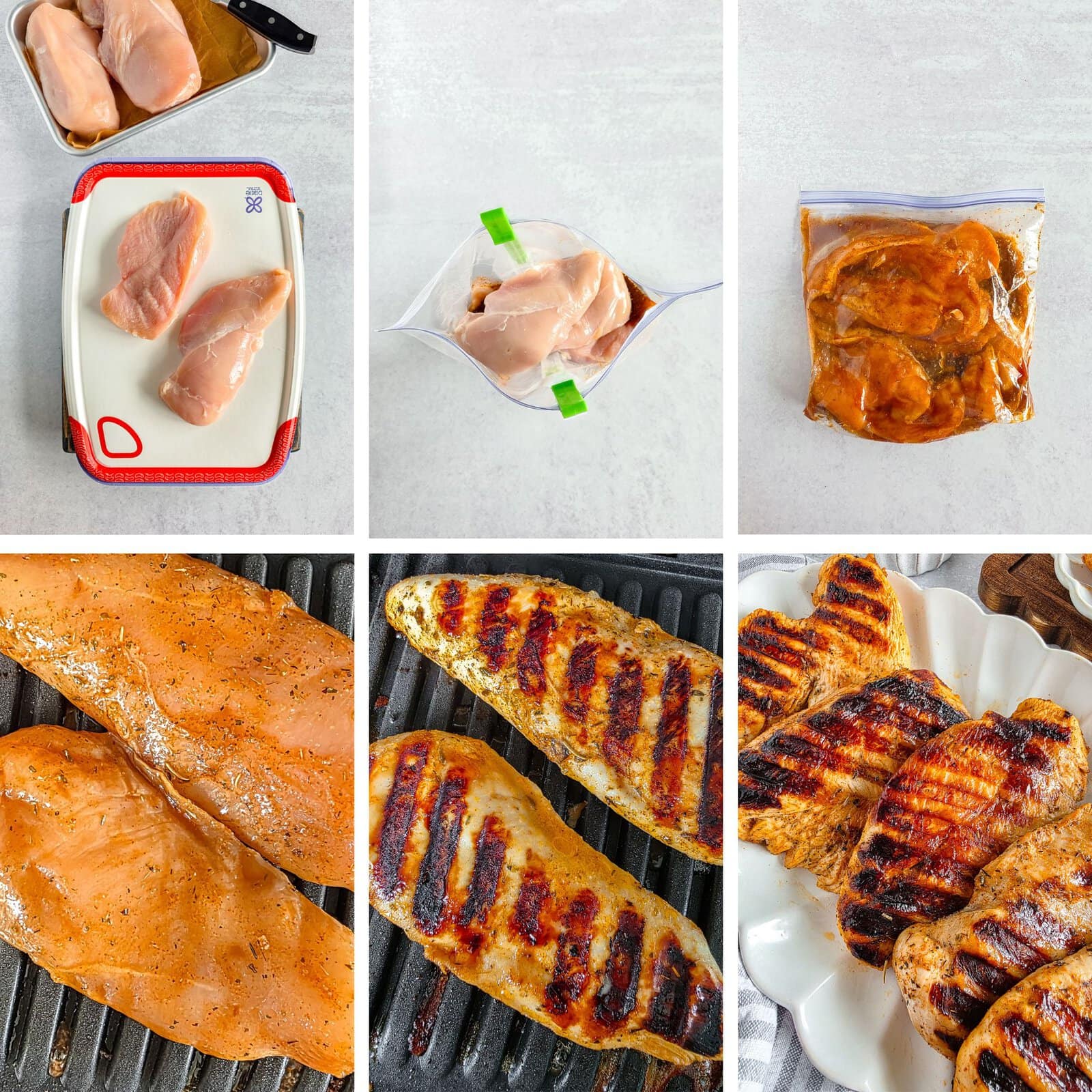 Raw chicken breasts, sealed in a plastic bag, ready for grilling or cooking.
