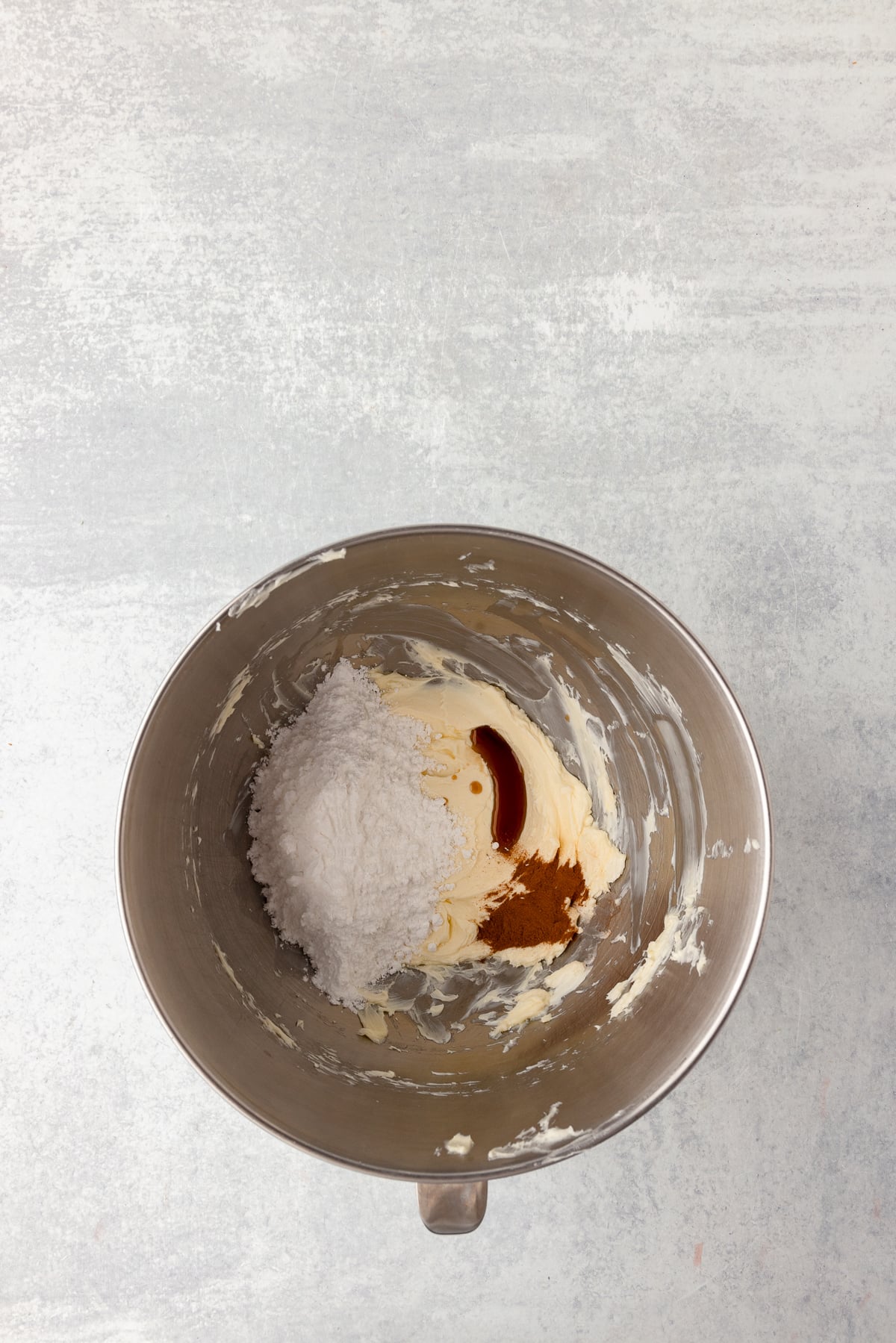 Pumpkin Spice Cream Cheese Frosting ingredients. 